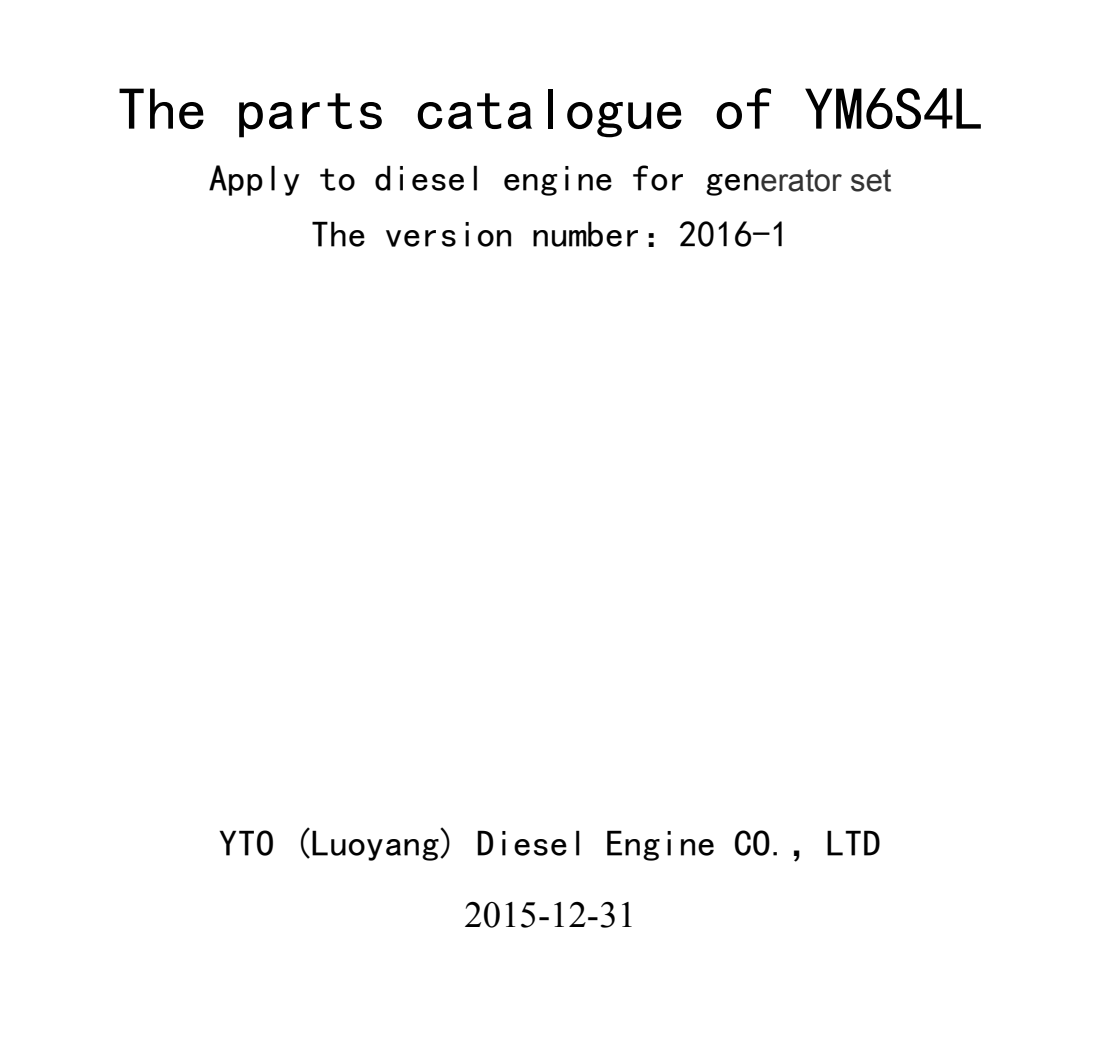 Moteur YTO YM6S4L