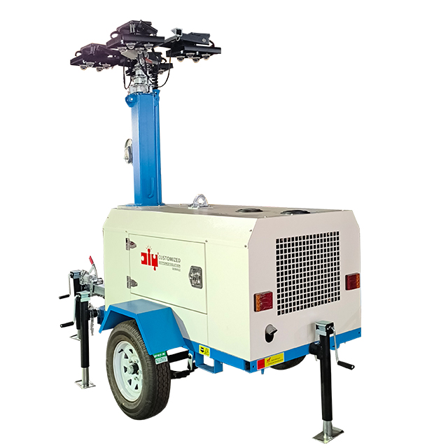 Tour d'éclairage LED DLT-10000 6x500W par moteur diesel Kohler KDW1003