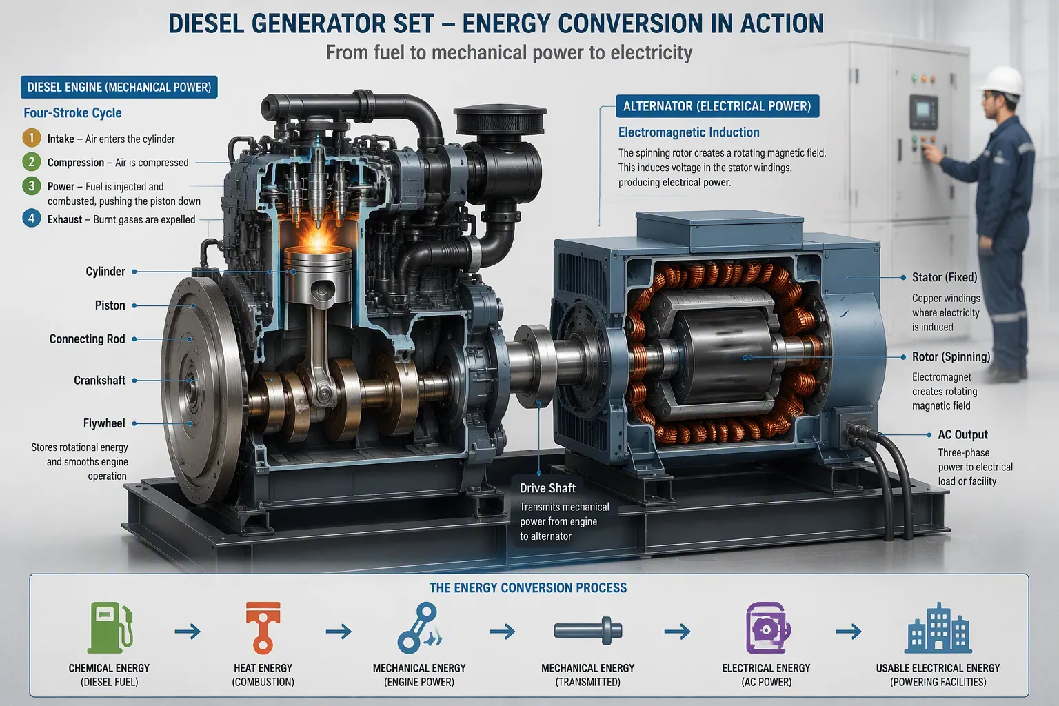 Comment fonctionne un groupe &eacute;lectrog&egrave;ne