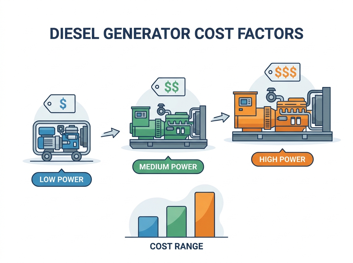 Installation de g&eacute;n&eacute;rateurs diesel commerciaux et pr&eacute;paration du site