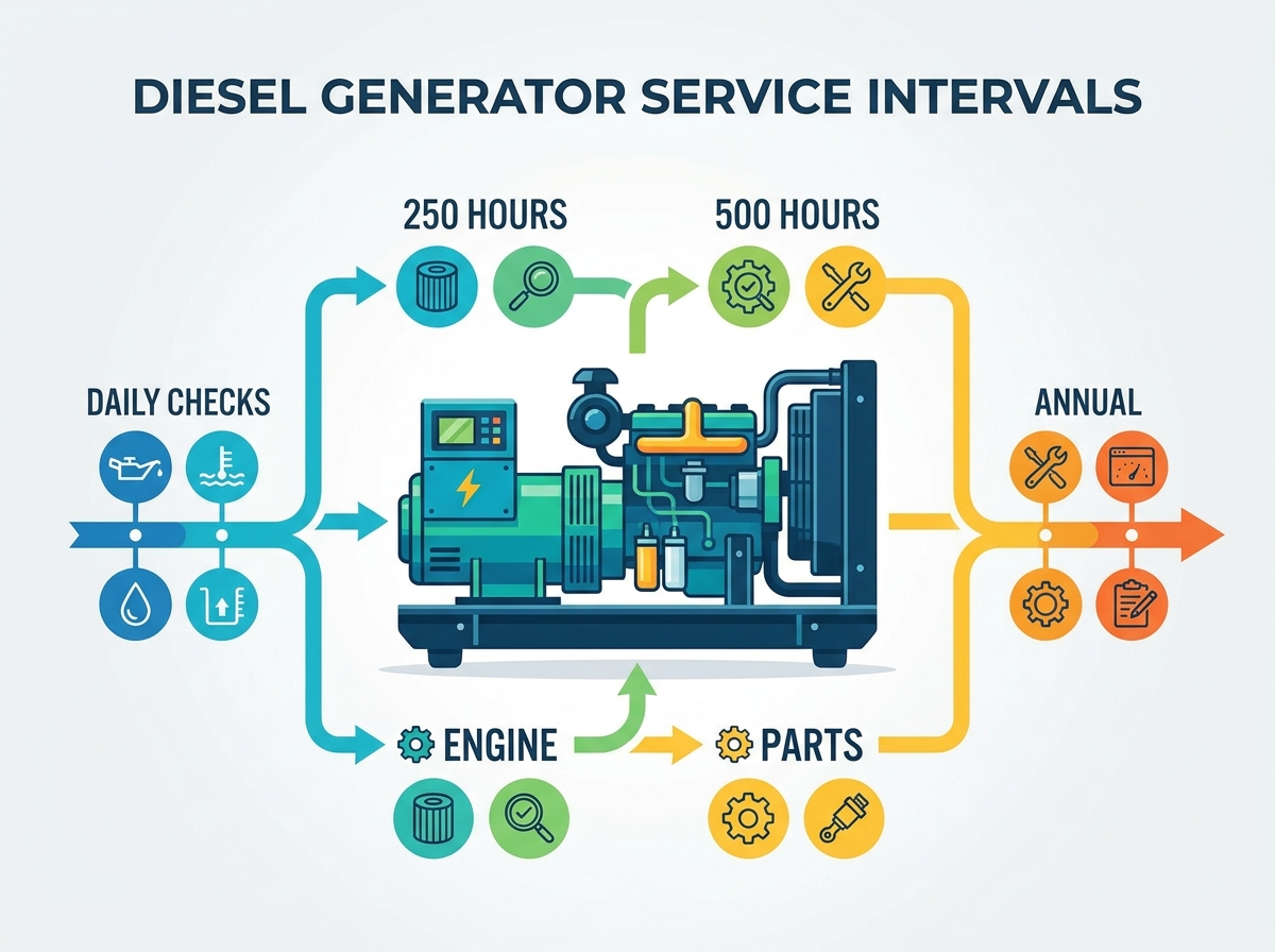 Entretien du g&eacute;n&eacute;rateur diesel et inspection des intervalles d’entretien